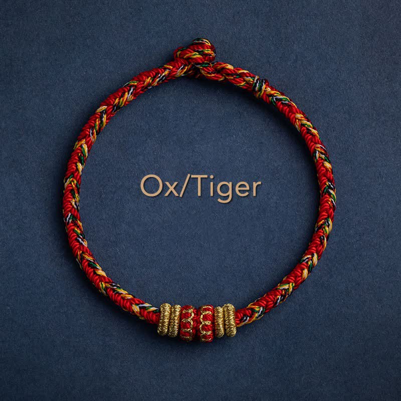 Handgefertigtes Armband aus geflochtenen Buddha Stones aus Tibet – Symbol für Glück und Stärke - Ochse/Tiger - 17-19 cm - image 5