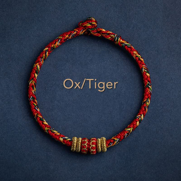 Handgefertigtes Armband aus geflochtenen Buddha Stones aus Tibet – Symbol für Glück und Stärke - Ochse/Tiger - 17-19 cm - image 5