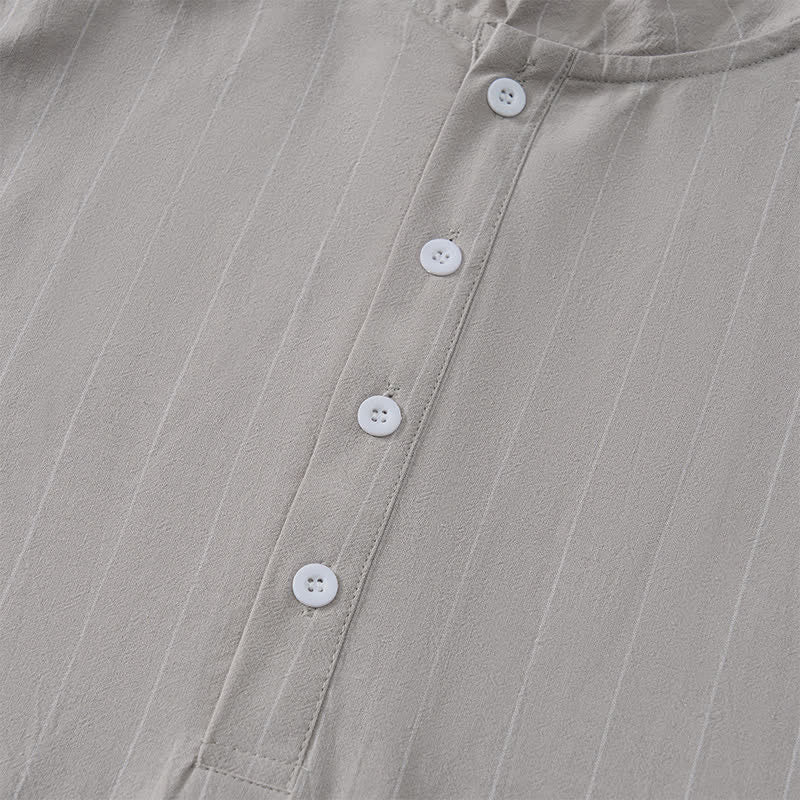 Buddha Stones Lässige, minimalistische Herren-Langarmhemden mit Kordelzug und Streifenmuster – ideal für den Frühling - image 24