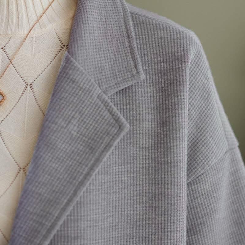 Buddha Stones Herbstliche, schlichte, einfarbige Damenjacke im Vintage-Stil mit Knopfleiste und Taschen - image 19