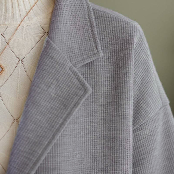 Buddha Stones Herbstliche, schlichte, einfarbige Damenjacke im Vintage-Stil mit Knopfleiste und Taschen - image 19