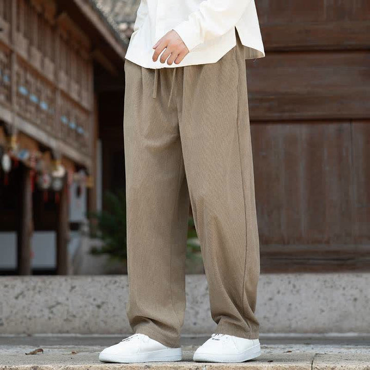 Buddha Stones Lässige, minimalistische Cordhose für Herren mit Kordelzug und Tasche für Herbst und Winter - image 2