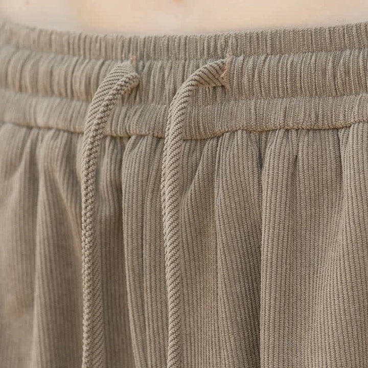 Buddha Stones Lässige, minimalistische Cordhose für Herren mit Kordelzug und Tasche für Herbst und Winter - image 5