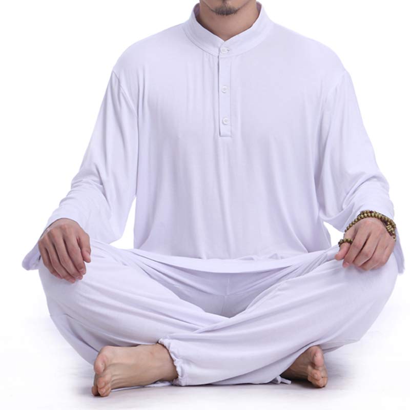 Buddha Stones, Meditation, Gebet, spirituell, Zen, Tai Chi, Praxis, Yoga, Kleidung, Herren-Set - Weiß - US/ UK/AU44，EU54 (3XL) - image 12