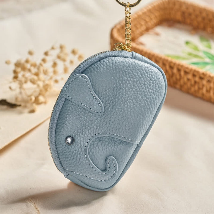 Buddha Stones Mini-Geldbörse aus PU-Leder mit Elefantenmotiv und Reißverschluss - image 9