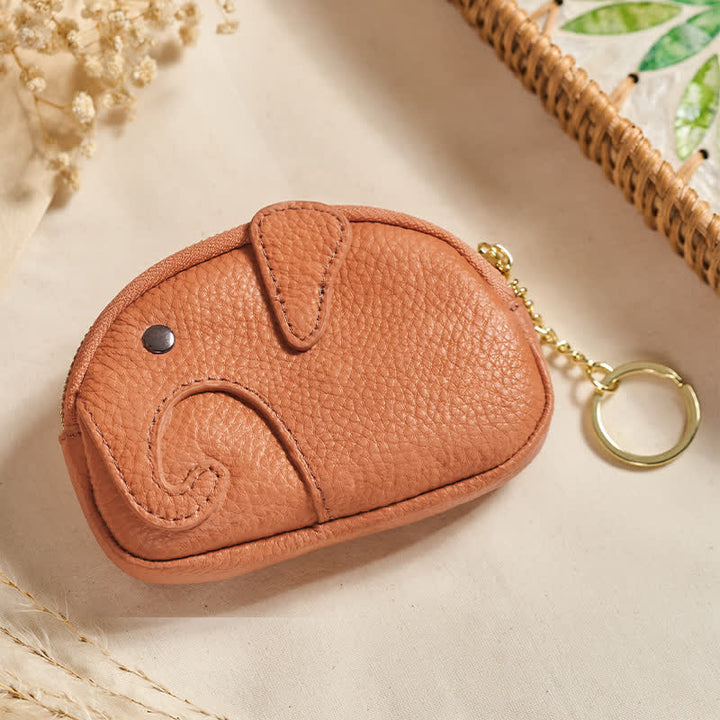Buddha Stones Mini-Geldbörse aus PU-Leder mit Elefantenmotiv und Reißverschluss - Dunkelorange (ca. 12,5 cm × 2 cm × 8,5 cm) - image 10