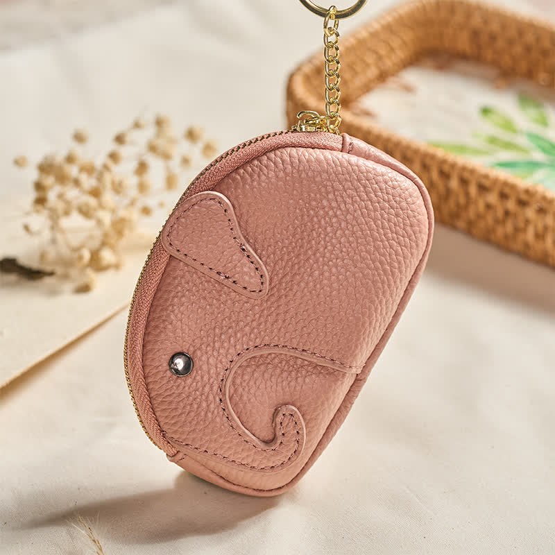 Buddha Stones Mini-Geldbörse aus PU-Leder mit Elefantenmotiv und Reißverschluss - image 3