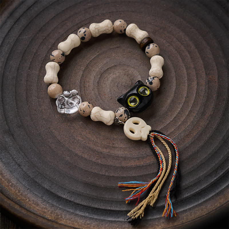 Buddha Stones Mut-Armband mit Katzenschädel-Motiv - image 2