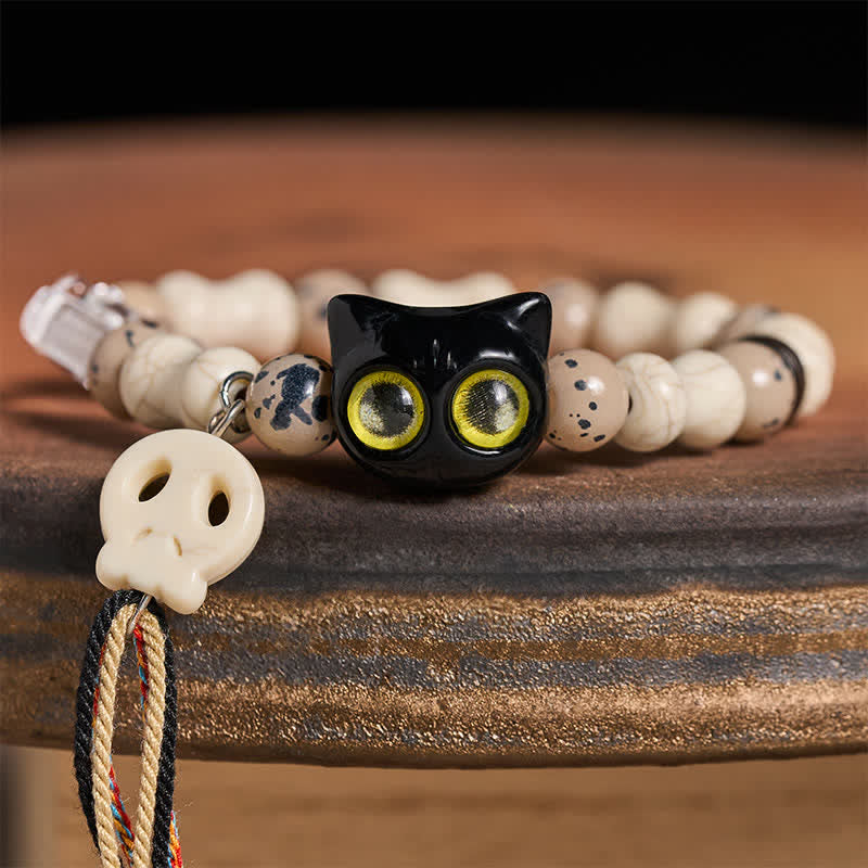 Buddha Stones Mut-Armband mit Katzenschädel-Motiv - image 3