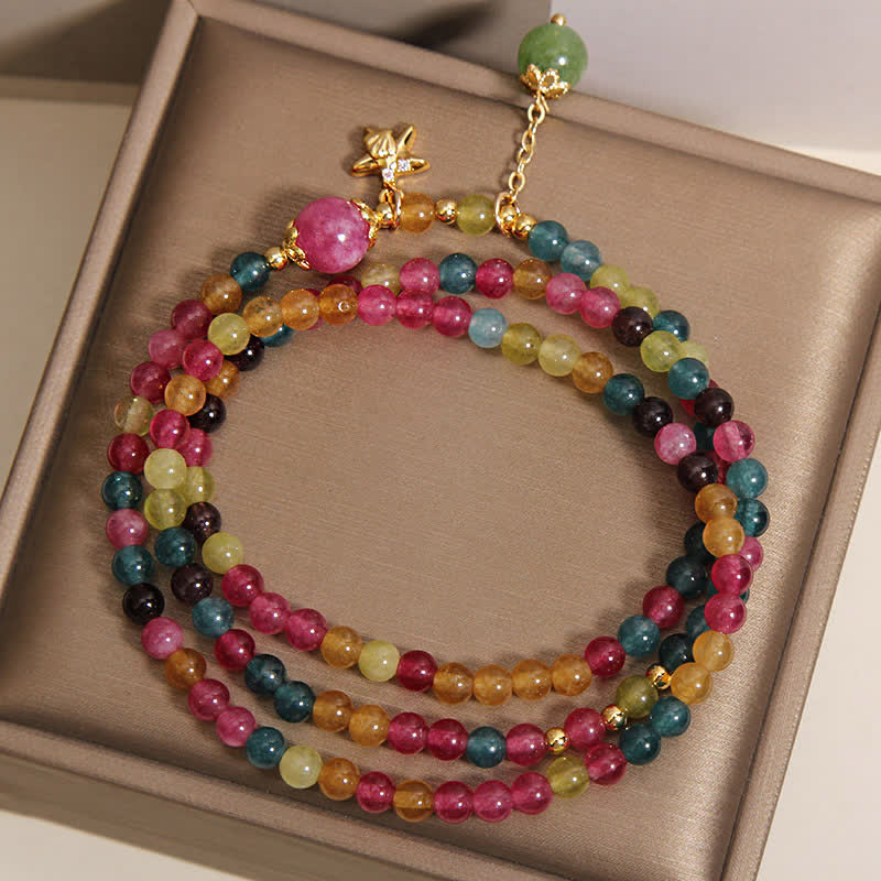 Buddha Stones Regenbogen-Turmalin-Seestern-Charm-Schutz-Dreifach-Wickelarmband - image 3