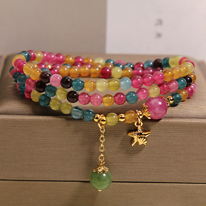 Buddha Stones Regenbogen-Turmalin-Seestern-Charm-Schutz-Dreifach-Wickelarmband - Turmalin (Schutz ♥ Heilung) - image 0