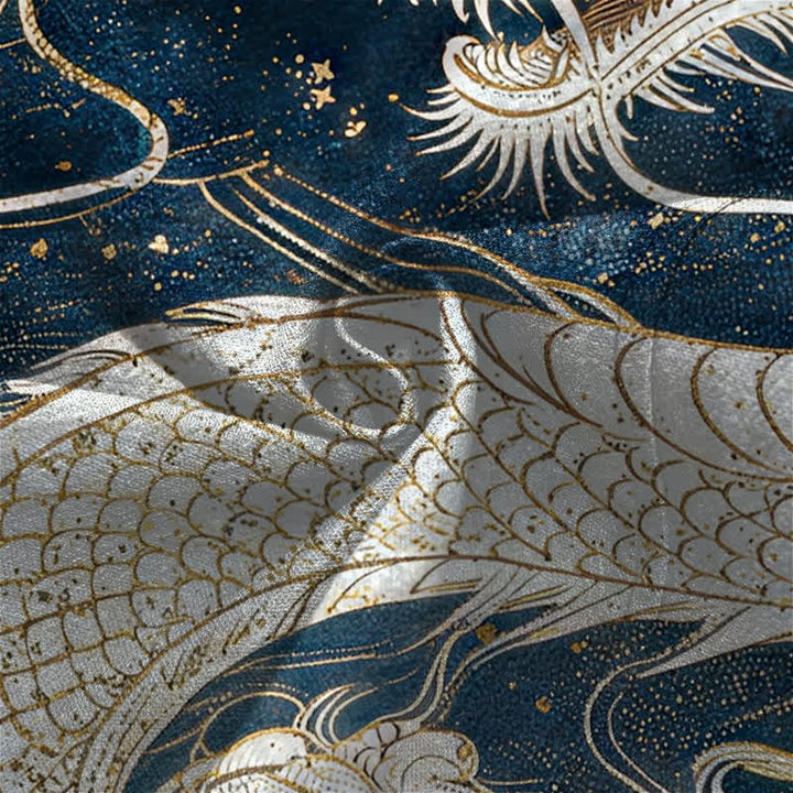 Buddha Stones Kimono aus Baumwolle mit himmlischem Drachen- und Wolkenmuster, offener Vorderseite, für Herren - image 5