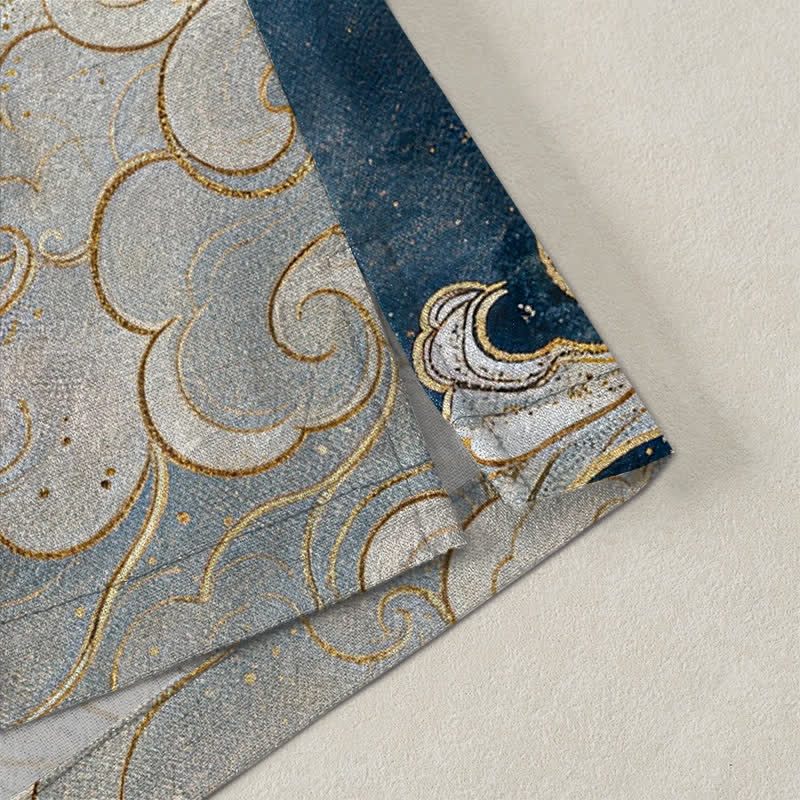 Buddha Stones Kimono aus Baumwolle mit himmlischem Drachen- und Wolkenmuster, offener Vorderseite, für Herren - image 4