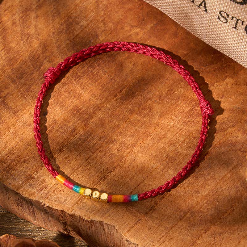 Buddha Stones Armband aus 925er Sterlingsilber mit roter Schnur und Perlen zum Schutz - image 1