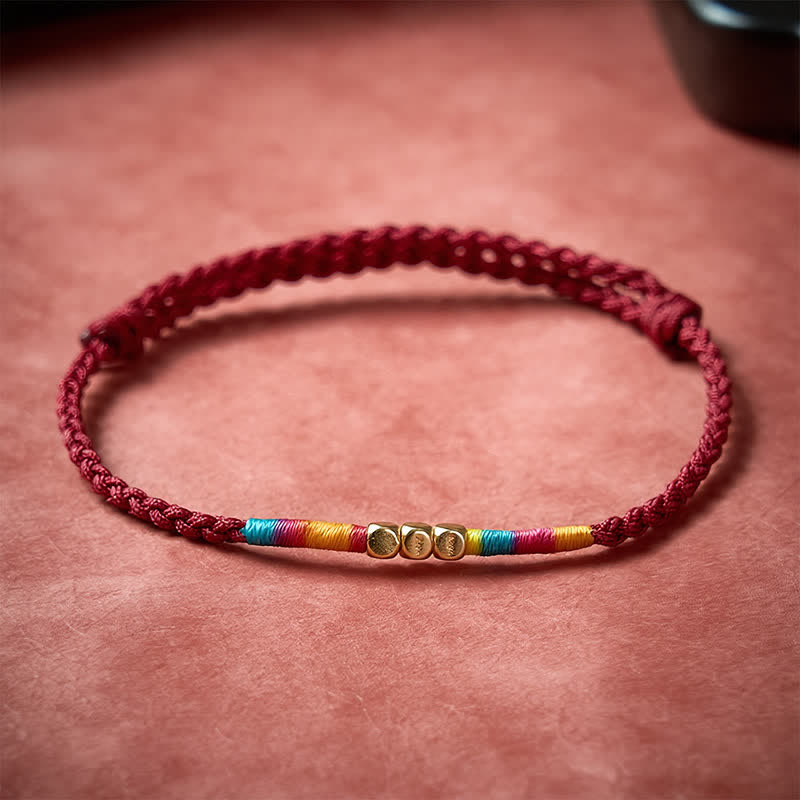 Buddha Stones Armband aus 925er Sterlingsilber mit roter Schnur und Perlen zum Schutz - image 2