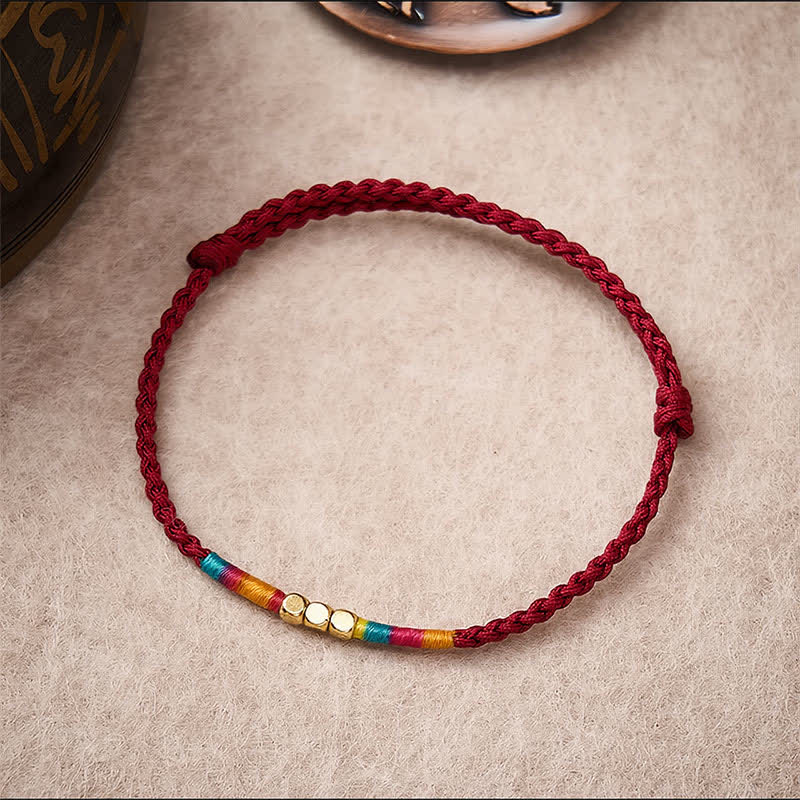 Buddha Stones Armband aus 925er Sterlingsilber mit roter Schnur und Perlen zum Schutz - image 3