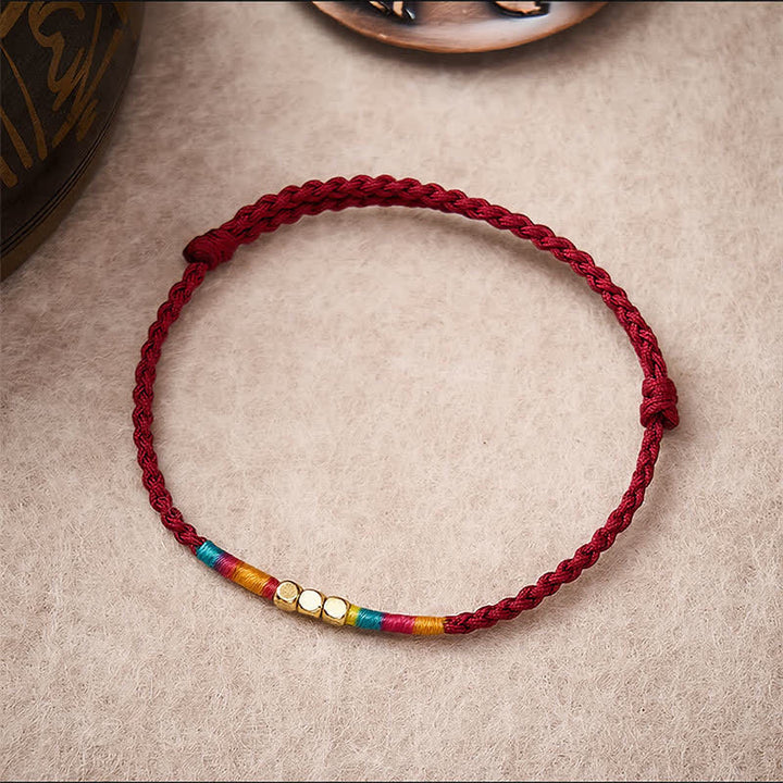 Buddha Stones Armband aus 925er Sterlingsilber mit roter Schnur und Perlen zum Schutz - image 3
