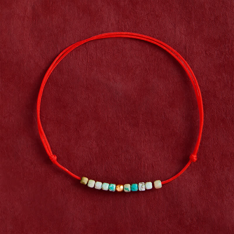 Buddha Stones Handgewebtes Armband aus ultrafeinen Türkisperlen – ein Glücksbringer - Türkis (Handgelenkumfang: 15–17 cm) - image 0