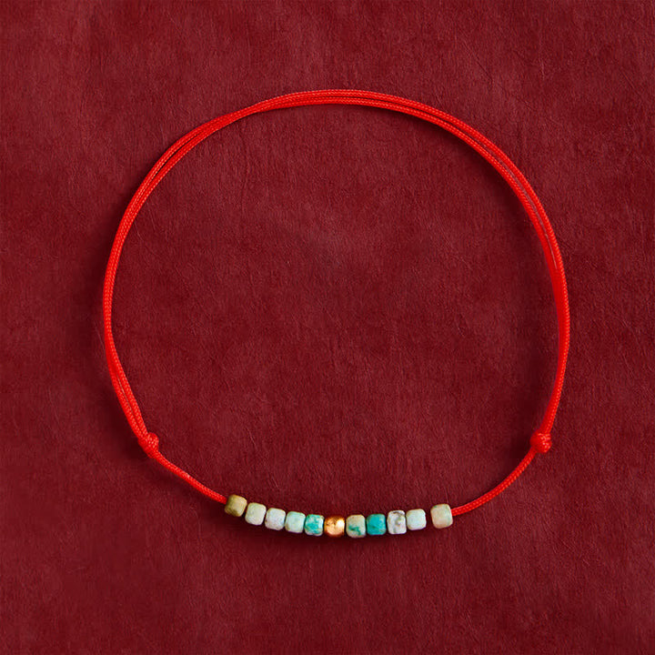 Buddha Stones Handgewebtes Armband aus ultrafeinen Türkisperlen – ein Glücksbringer - Türkis (Handgelenkumfang: 15–17 cm) - image 0