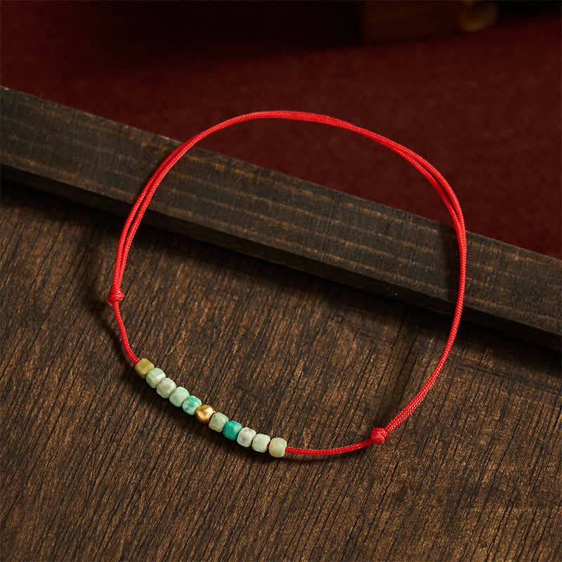 Buddha Stones Handgewebtes Armband aus ultrafeinen Türkisperlen – ein Glücksbringer - image 3