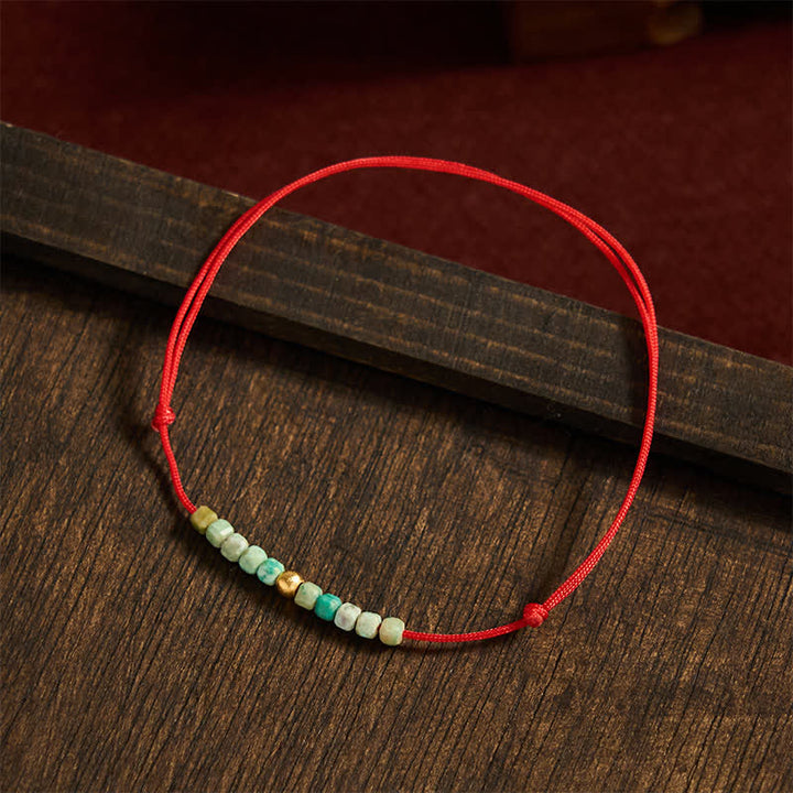Buddha Stones Handgewebtes Armband aus ultrafeinen Türkisperlen – ein Glücksbringer - image 3