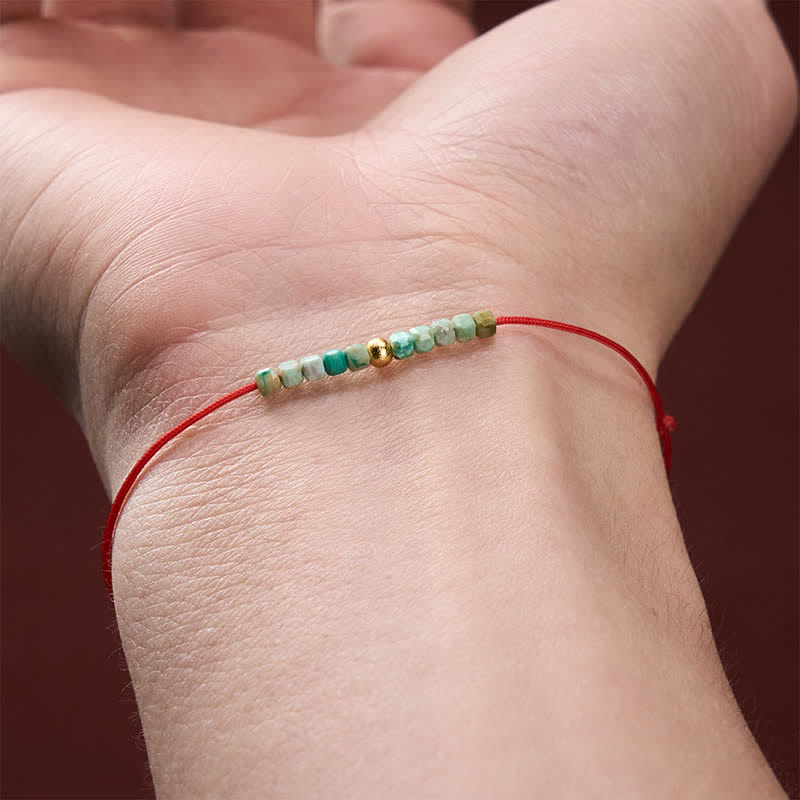Buddha Stones Handgewebtes Armband aus ultrafeinen Türkisperlen – ein Glücksbringer - image 4