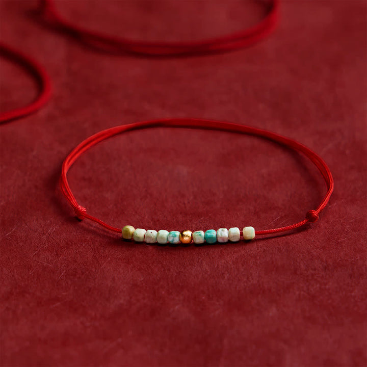 Buddha Stones Handgewebtes Armband aus ultrafeinen Türkisperlen – ein Glücksbringer - image 1