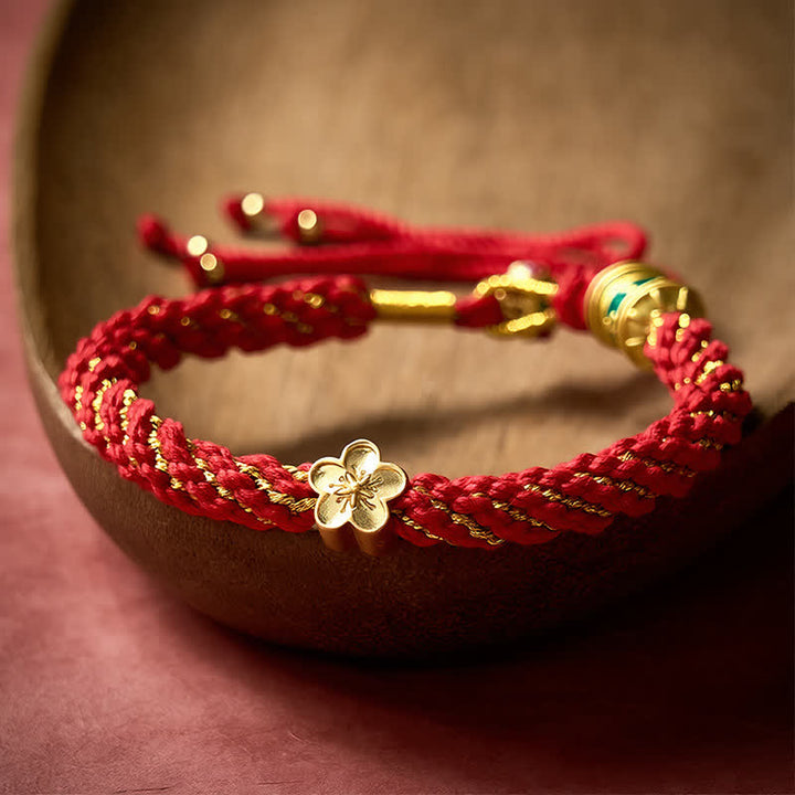 Buddha Stones Handgewebtes tibetisches Om Mani Padme Hum Blumenweisheits-Seilarmband - image 13