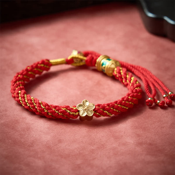 Buddha Stones Handgewebtes tibetisches Om Mani Padme Hum Blumenweisheits-Seilarmband - image 12