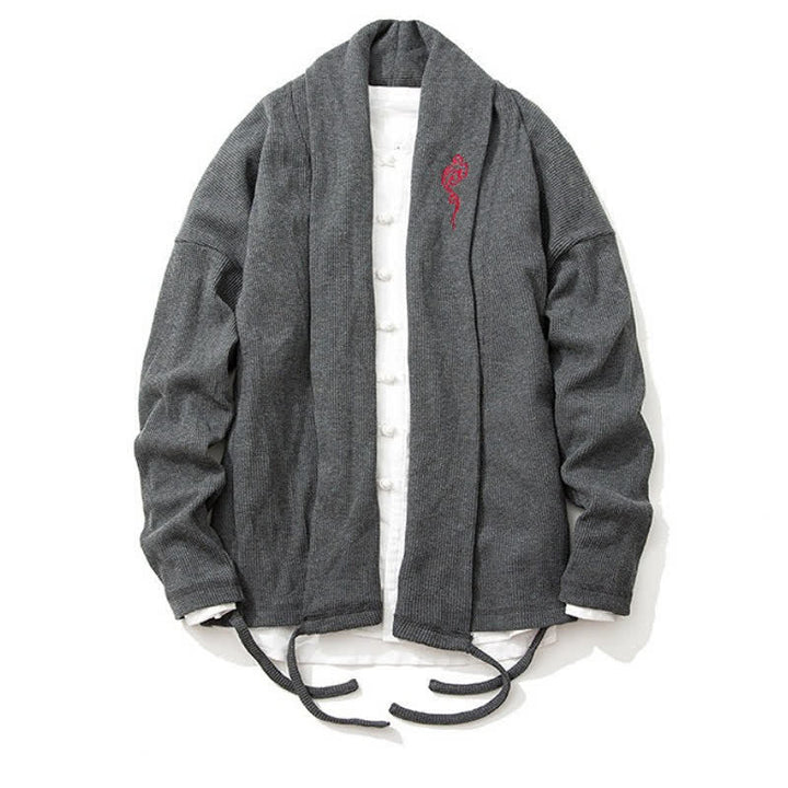 Buddha Stones Herbst/Winter Lässige Kimonos im Tang-Stil mit Stickerei, einfarbig, für Herren - image 16