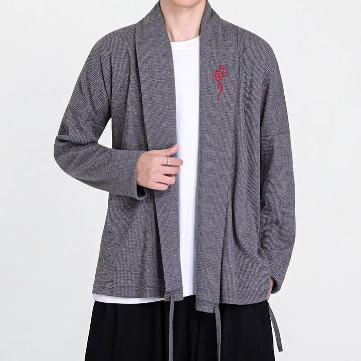 Buddha Stones Herbst/Winter Lässige Kimonos im Tang-Stil mit Stickerei, einfarbig, für Herren - image 14