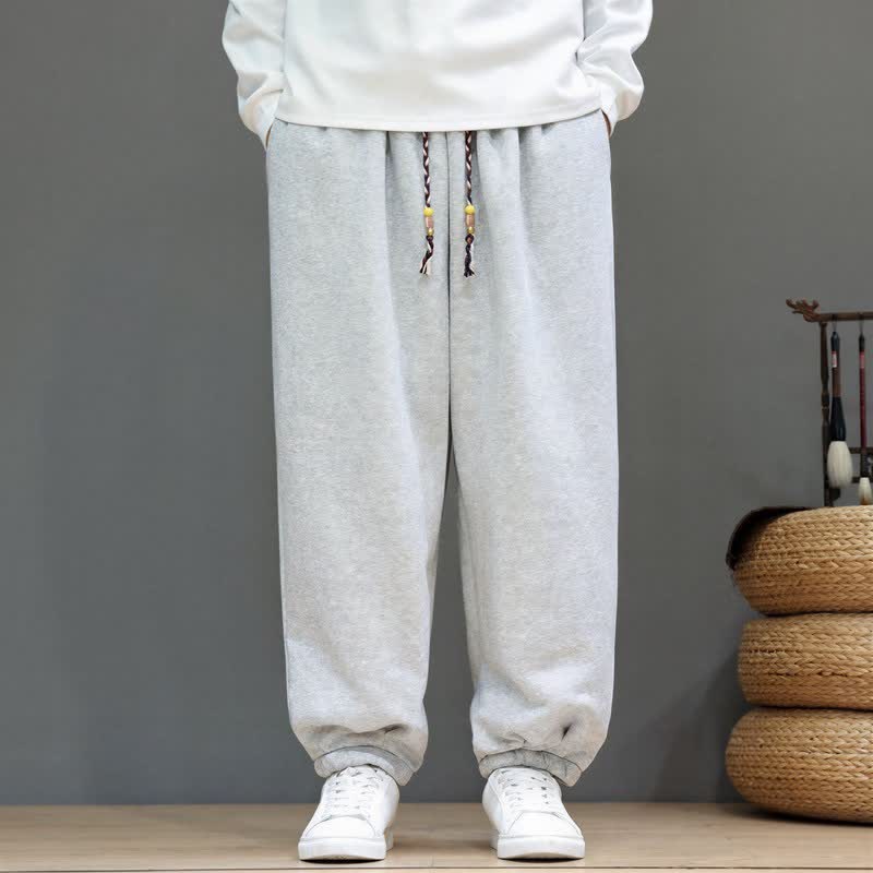 Buddha Stones Lässige, minimalistische Herren-Ankle-Hose mit Kordelzug und Taschen für Herbst und Winter - image 1
