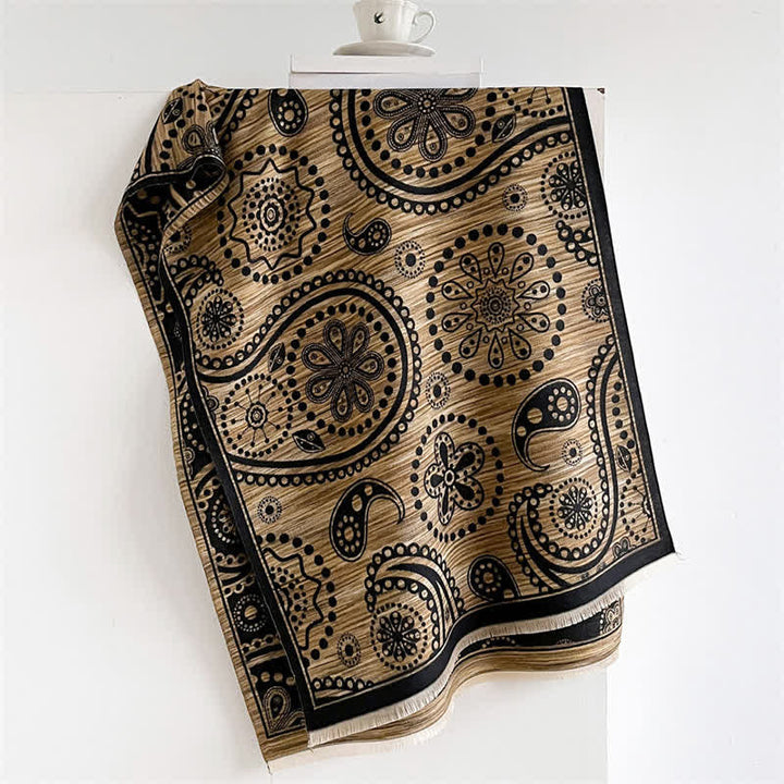 Buddha Stones Herbstlicher barocker Paisley-Schal mit Cashew-Blumenmuster und Quasten - image 1