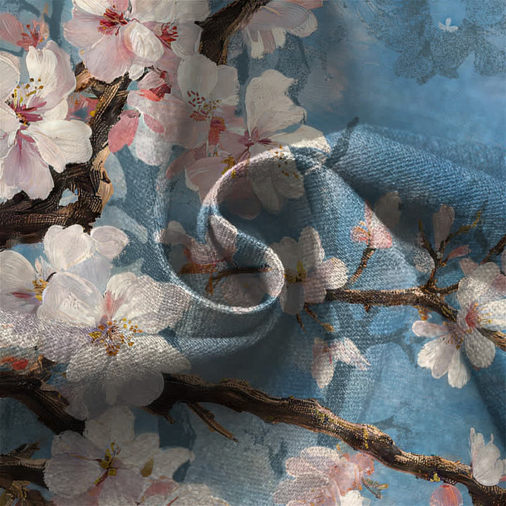 Buddha Stones Damen-Haremshose aus reiner Baumwolle mit Vintage-Sakura-Zweigmuster, Froschknopfverschluss, elastischem Bund und Taschen - image 4