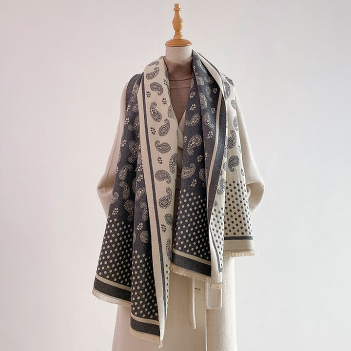 Buddha Stones Frühling Herbst Vintage Paisley Polka Dot Muster Schal - image 7