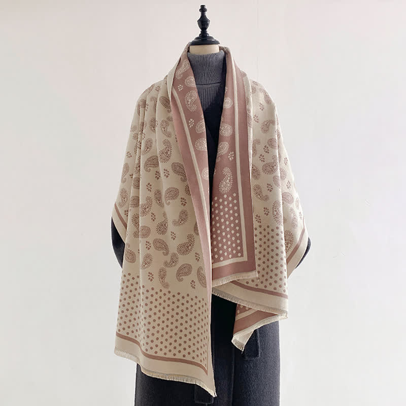 Buddha Stones Frühling Herbst Vintage Paisley Polka Dot Muster Schal - image 5
