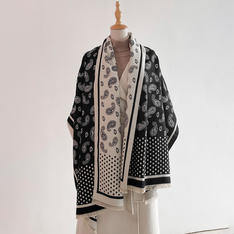 Buddha Stones Frühling Herbst Vintage Paisley Polka Dot Muster Schal - image 2