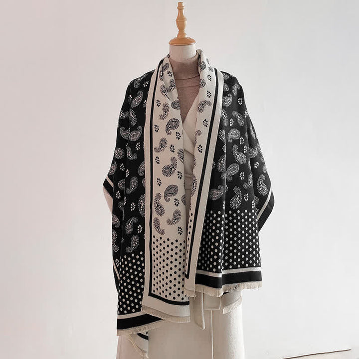 Buddha Stones Frühling Herbst Vintage Paisley Polka Dot Muster Schal - image 2