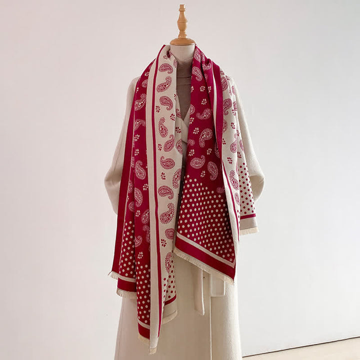 Buddha Stones Frühling Herbst Vintage Paisley Polka Dot Muster Schal - image 9