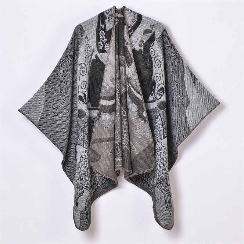 Buddha Stones Herbst Winter Koi Fisch Wolken Orientalisch Drapierter weicher Schal - DimGray - 130 x 150 cm - image 10