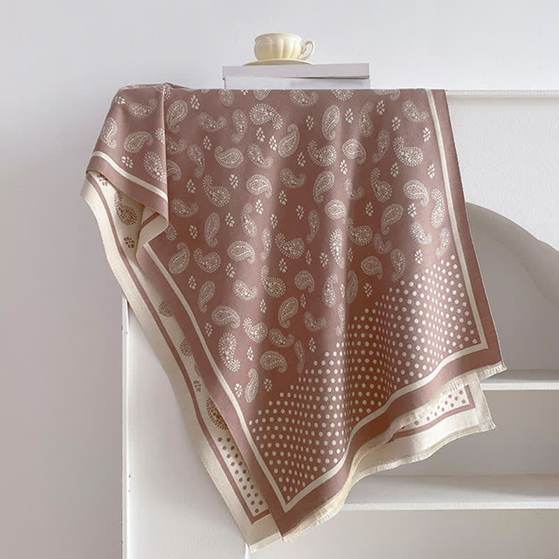 Buddha Stones Frühling Herbst Vintage Paisley Polka Dot Muster Schal - RosyBrown - 185 x 65 cm - image 4
