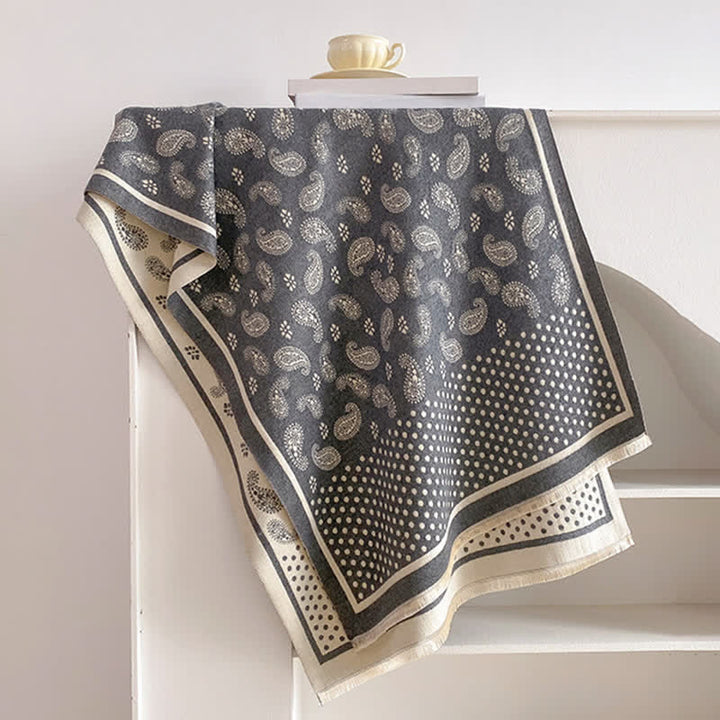 Buddha Stones Frühling Herbst Vintage Paisley Polka Dot Muster Schal - DimGray - 185 x 65 cm - image 6