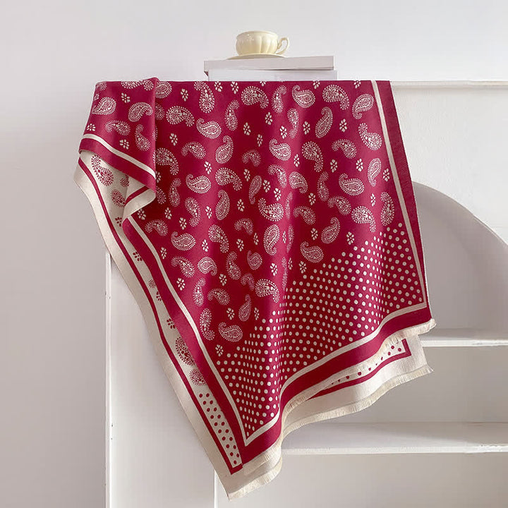 Buddha Stones Frühling Herbst Vintage Paisley Polka Dot Muster Schal - Purpurrot - 185 x 65 cm - image 8