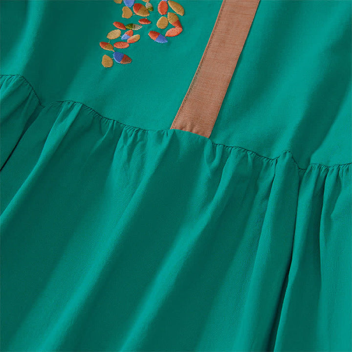 Buddha Stones Frühlings-Midikleid mit ethnischer Stickerei und halben Ärmeln für Damen - image 18