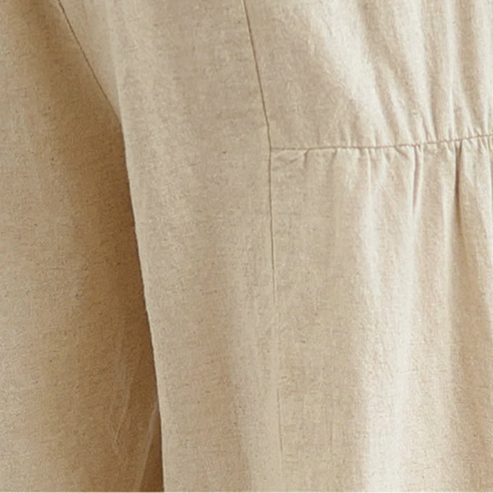 Buddha Stones Lässige, schlichte Baumwollhose mit Spitzeneinsatz, verkürztem Bein und Taschen für Damen - image 9