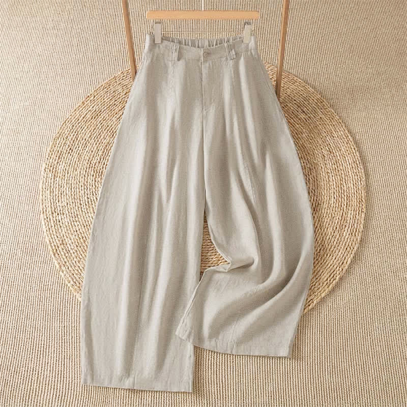 Buddha Stones Lässige Damen-Ankle-Hose mit Reißverschluss, weitem Bein und Tasche – ideal für Frühling und Sommer. - Bräunen - US8-10, UK/AU12-14, EU40-42 (2XL) - image 0