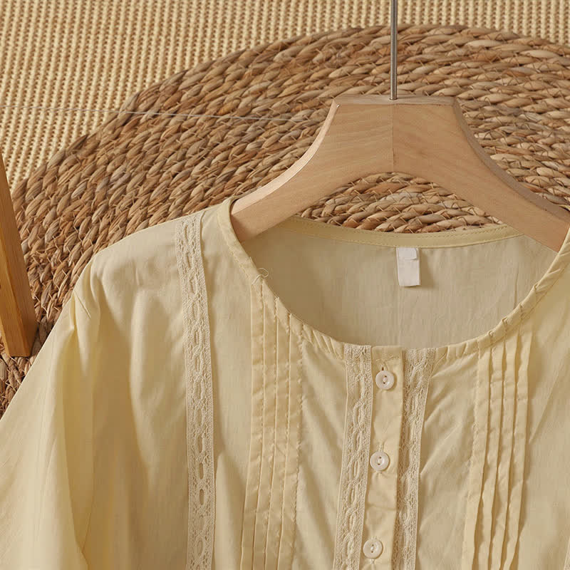 Buddha Stones 2-teiliges sommerliches Boho-Kleid für Damen mit Rundhalsausschnitt, ellbogenlangen Ärmeln und Tasche - image 3