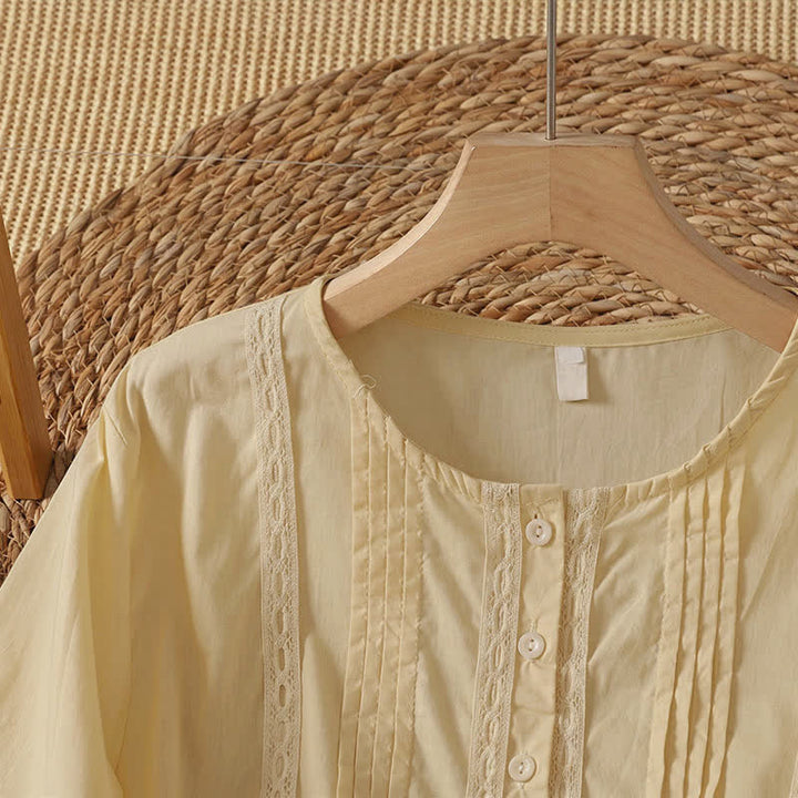 Buddha Stones 2-teiliges sommerliches Boho-Kleid für Damen mit Rundhalsausschnitt, ellbogenlangen Ärmeln und Tasche - image 3