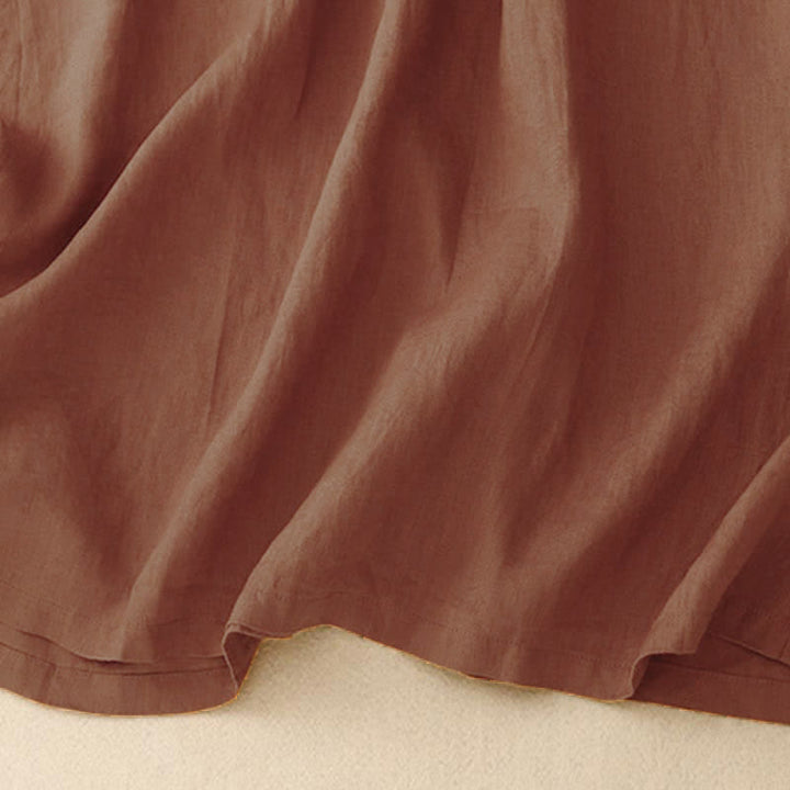 Buddha Stones Lässiges Kurzarm-Midikleid für Damen mit Schleife und Taschen - image 6