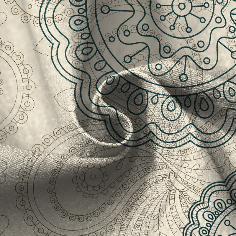 Buddha Stones Damen-Haremshose aus reiner Baumwolle mit Boho-Mandala-Muster, Froschknöpfen, elastischem Bund und Taschen - image 4